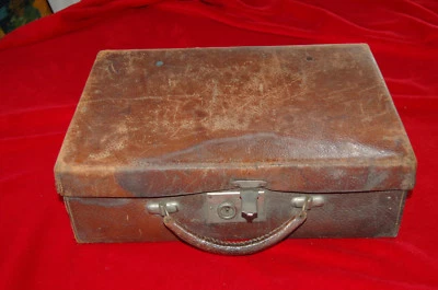 Ancienne petite valise de voyage en carton vintage déco années 1950 valisette - Photo 1/4