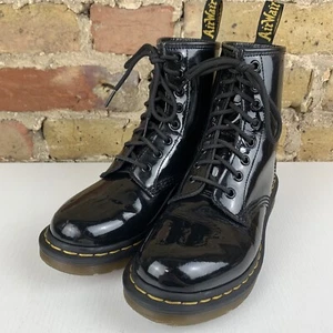 Botas Dr Martens Patente Lamper Negro 1460W 8 Ojales Reino Unido 4 Docs Doctor Martins - Imagen 1 de 12