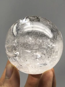 Top Quality Clear Quartz Sphere Polished w/ Rainbows 10.1oz Brazil N9 - Picture 1 of 12