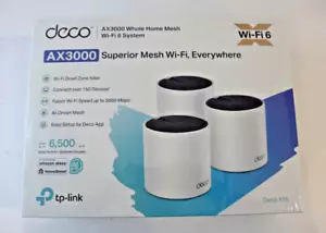 TP-Link Deco AX3000 WiFi 6 Netz System Deko X55 (3er-Pack) weiß NEU - Bild 1 von 6