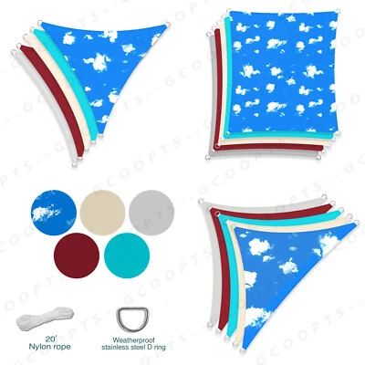 ECOOPTS Waterproof Shade Sail Patio Awning Outdoor Garden Pool Sun Canopy Shelter Cover