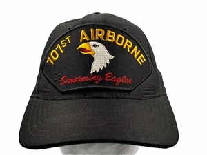 Baseball Cap Eagle Emblem Color Black Featuring 101st Airborne Screaming Eagles  - Picture 1 of 10