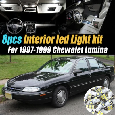 Kit de bombillas LED interiores de auto súper blancas de 8 piezas para Chevrolet Lumina 1997-1999 Foto 1 de 4