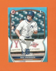 2023 BOWMAN DRAFT 1st SKY BLUE PAPER MAX ANDERSON #d 350/499 DETROIT TIGERS - Picture 1 of 2