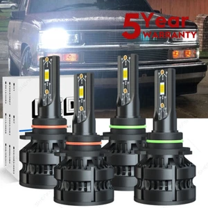 For Chevy C1500 2500 3500 1990-98 6000K LED Headlight Bulbs Hi Lo Beam Combo Kit - Imagen 1 de 19