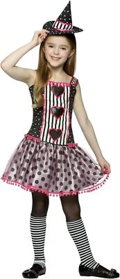 Fantasia infantil Halloween vestido fantasia bolinhas listrado bruxa Spelladonna 3 CORES - Imagem 1 de 2