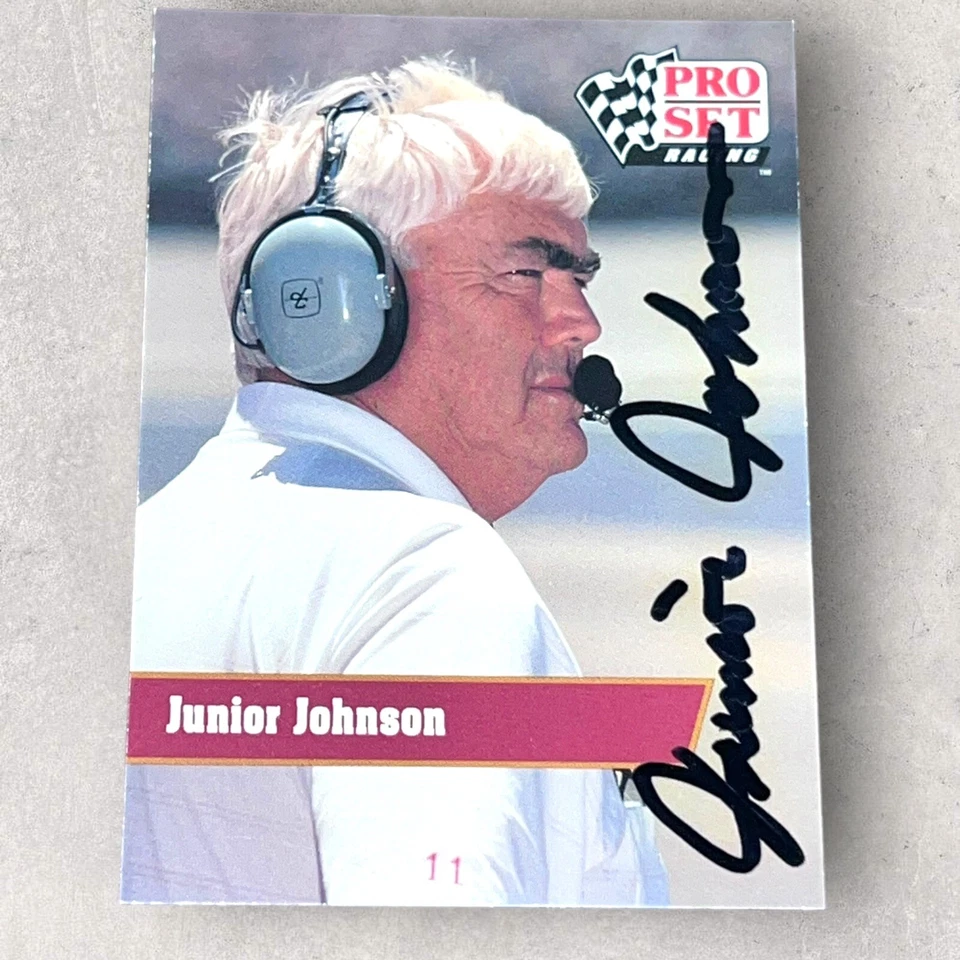 Junior Johnson LAST AMERICAN HERO VINTAGE 1991 PRO SET #45 LEGENDS signed card - Image 1 of 1