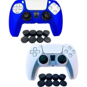 PS5 Controller Skin | Silicone Protector Cover Skin - Blue/White 2PK - Picture 1 of 4