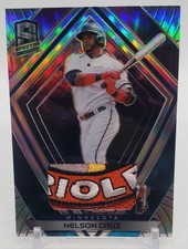 2020 Panini Chronicles Spectra Neon Blue Prizm Swatches #1/1 Nelson Cruz  1OF 1