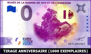 UETL / MUSEE DE LA GUERRE 1870 / BILLET 0 € /  NULL EURO-SCHEIN 2021-1* - Picture 1 of 1