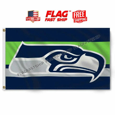 Seattle Seahawks 3X5 Flag Man Cave Banner American Football FREE Shipping Cover