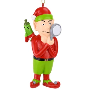 Baumknospen Elf auf der Suche nach der Weihnachtsgurke Ornament Spaß Weihnachtsmann - Bild 1 von 6