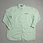 Vintage Reebok Shirt Mens Medium Button Up Plaid Green Bay Packers NFL Football