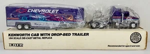 1993 ERTL Kenworth Cab Drop-Bed Trailer 1/64 Die-Cast Chevrolet Tour Semi Truck - Picture 1 of 9