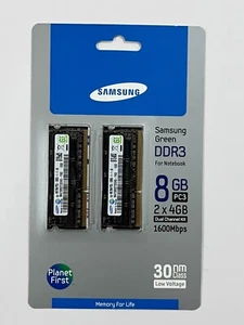 New Samsung 2x 4 GB DDR3 SDRAM (1600 MHz PC3-12800) SODIMM Module MV-3T4G3D/US - Picture 1 of 2