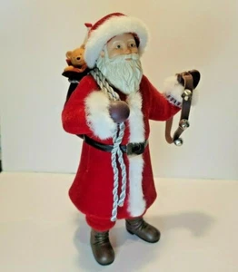 Hallmark 2011 Babbo Natale in resina 12" con tuta tessuto velluto giocattoli esposizione natalizia - Foto 1 di 6