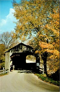 Postcard Dora Wabash County Dora Covered Bridge Sulamanie Reservoir Vintage UNP - Picture 1 of 2