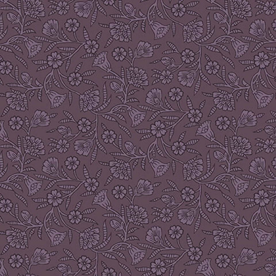 空白绗缝 Ashton 系列花卉邮票紫色棉织物按码分类 — 第 1/1 张图片
