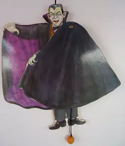 VTG Count Dracula Vampire Bat Pull String Mechanical Motion Halloween Novelty - Picture 1 of 10