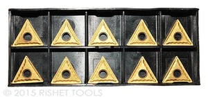 RISHET TOOLS TNMG 321 C5 Multi Layer TiN Coated Carbide Inserts 10 Pack - Picture 1 of 4