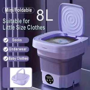 Mini Washing Machine Automatic Portable Washer Machine Underwear Baby Clothes 8L - Picture 1 of 12
