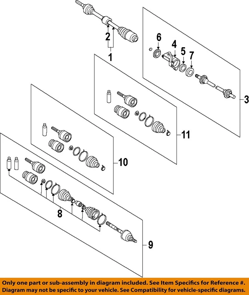 Conjunto de ejes de transmisión de suspensión delantera Nissan OEM 20-23 Sentra 391006LB0A Foto 1 de 1