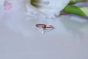 Plain Gold Pyramid Ring, 14k Gold, plain Gold Ring, Minimalist Ring - Picture 1 of 10