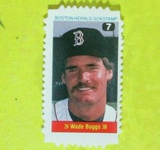 WADE BOGGS 1983  ROOKIE BOSTON HERALD SOX STAMP #7  Boston Red Sox