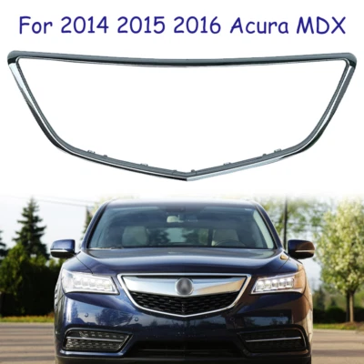 Parachoques delantero cromado parrilla central moldura marco para 2014 15 2016 Acura MDX Foto 1 de 4