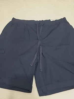 NWT CAT0 Navy Blue Pull-On Elastic Cuffed Waistband With Drawstring Shorts; XL - Image 1 of 4