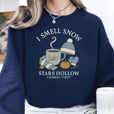 I Smell Snow Shirt, Gilmore Girls Christmas Sweatshirt, Cozy Winter Holiday Tee - Image 1 of 4