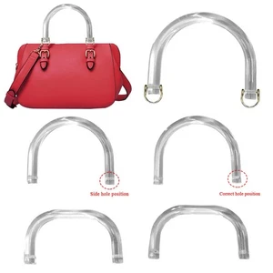 Bag Making Handle for DIY Purse Craft Transparent Acrylic U-Shaped Style - Picture 1 of 16