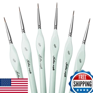 6-teiliges Detail Pinsel Set, extra feine Spitze 00, Profi Miniatur - Bild 1 von 6