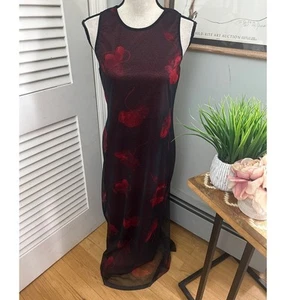 Vestido de mujer vintage Y2K AB STUDIO rojo negro maxi hada grunge caprichoso *XS - Imagen 1 de 11
