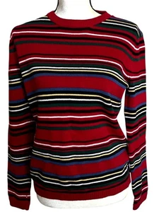 Vintage Preppy 90s Y2k Tommy Hilfiger Sweater Small Red Stripes Holiday Vibes - Bild 1 von 6