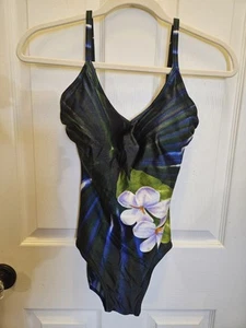 Vintage 70' 80's  Gottex Hawaiian Print One Piece Swimsuit Women's Size 32 10 M  - Picture 1 of 6