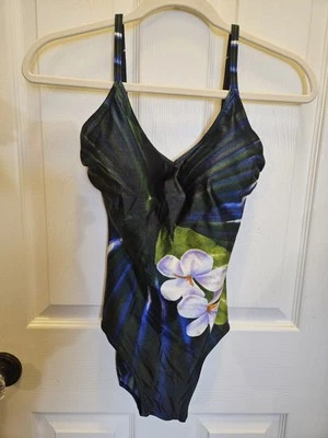Traje de baño vintage de una pieza con estampado hawaiano Gottex años 70' 80 para mujer talla 32 10 M  Foto 1 de 4