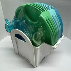 Pampered Chef Adjustable Plate Caddy Picnic Camping Utensils 12 Plates - Picture 1 of 12