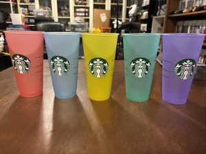 5 Starbucks wiederverwendbarer Venti 24 Unzen mattierter eiskalter Getränkebecher OHNE Deckel/Strohhalme - Bild 1 von 2