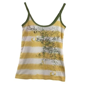 Vintage Hurley Tank Top Damen Gr. Medium Y2K 90er Festival Streifen Blumen Baumwolle - Bild 1 von 5