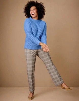 New Talbots Southampton Straight Leg Pants Size 14 Glen Plaid Fall Colors - Image 1 of 4