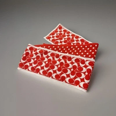 Coach Red & White Wool Scarf F82165, 100% Merino Wool "C" Logo Scarf, Winter - Image 1 of 4