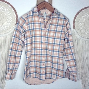 Camicia di flanella a quadri strutturata rosa e blu collina granata taglia 2 - Foto 1 di 5