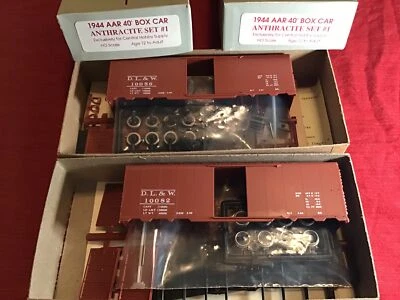 C&BT HO-SCALE DELAWARE LACKAWANNA & WESTERN 40’ AAR BOXCAR KITS X2 L@@K!!! - Image 1 of 4