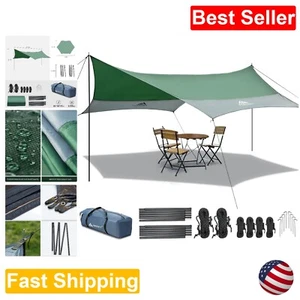 Multi-Functional Camping Tarp with Poles - Lightweight Sun Shade for Outdoors - Picture 1 of 9
