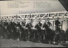 1948 Press Photo Horse racing jockeys at start of race at Playfair race track