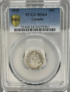1919 10 Cents Canada PCGS MS 64 - Picture 1 of 4