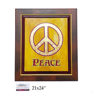 Peace Symbol Peace Sign Psychedelic wall art Hand Painted Gilded - Picture 1 of 10