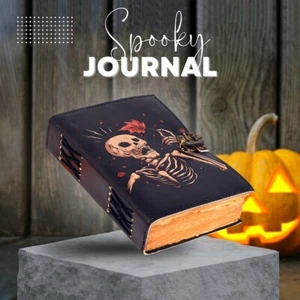 Libro de hechizos de sombras páginas grimorio vintage cuero diario hoccus poccus regalo - Imagen 1 de 4