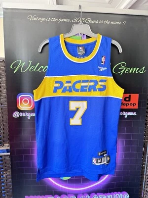 Camiseta autêntica Indiana Pacers #7 Jermaine O’Neal 1987-88 Hardwood Classics NBA - Imagem 1 de 4